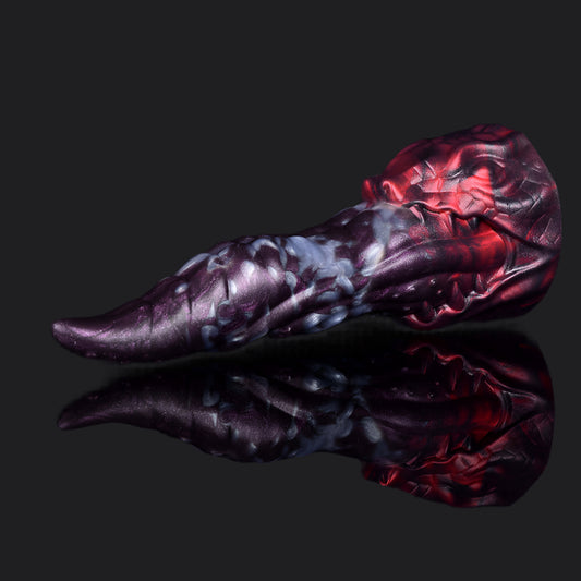 Markupo dildo -- Dark Ice Monster colourway -- platinum silicone -- Dragon Dildo®