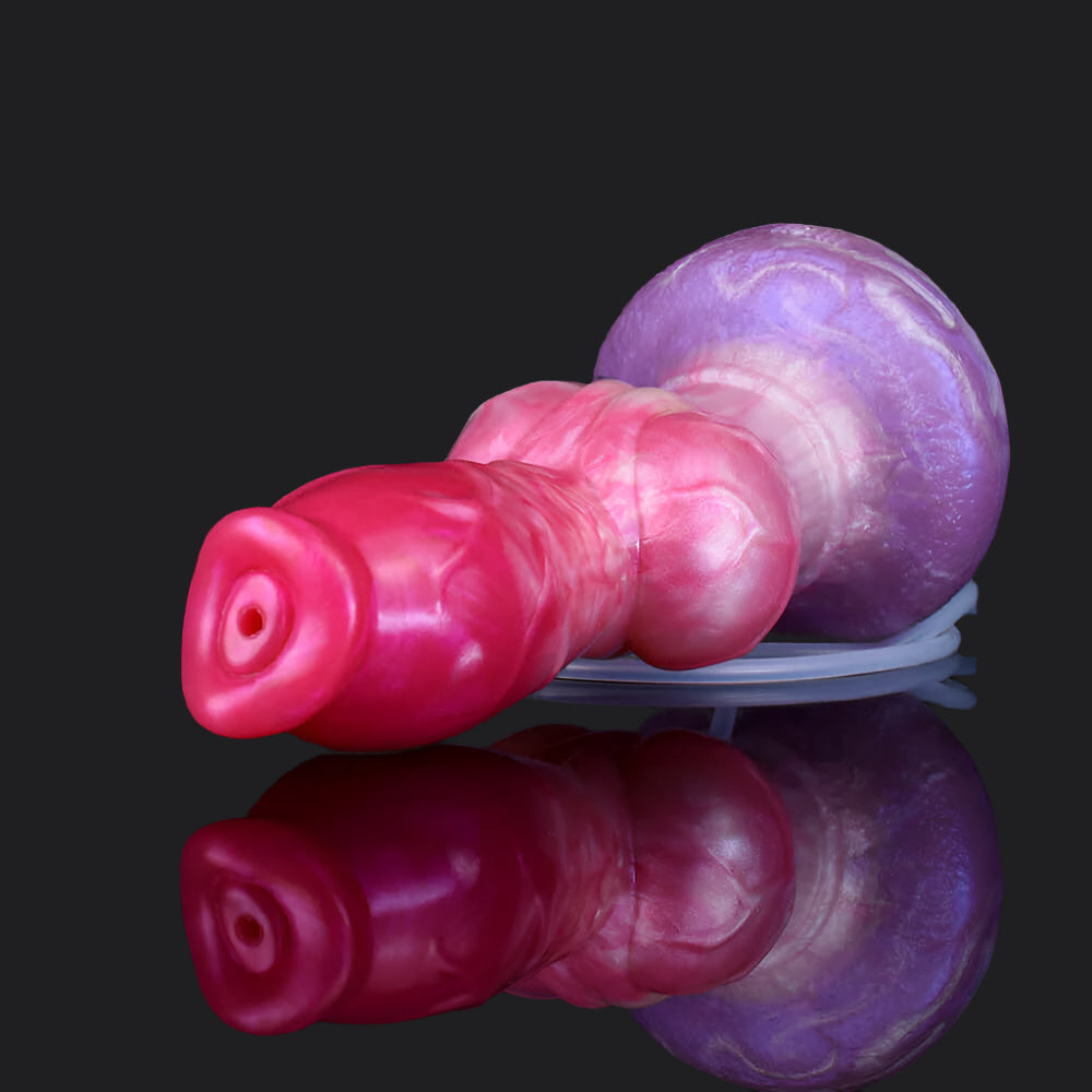 Jove ejaculating dildo -- Swamp Monster colourway -- platinum silicone -- Dragon Dildo®