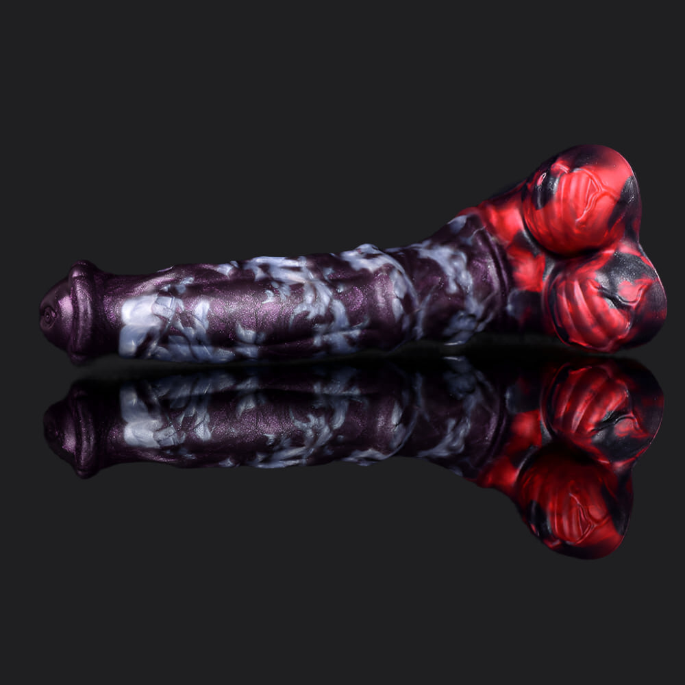 Hrímfaxi monster dildo -- Dark Ice colourway -- platinum silicone -- Dragon Dildo®
