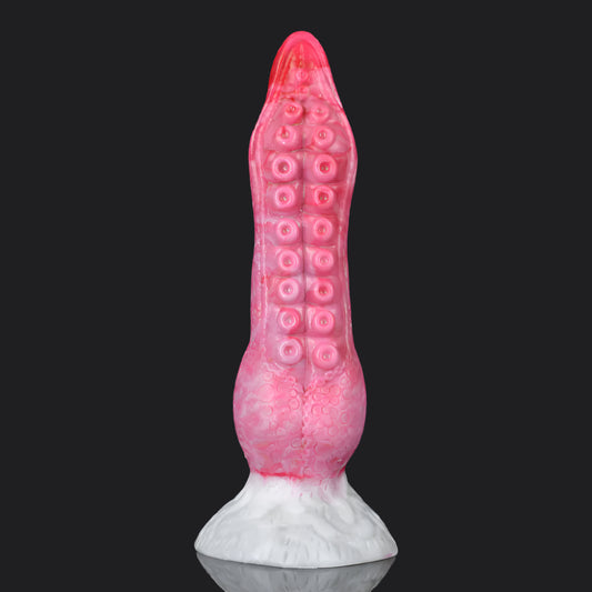 Tentacle Monster Dildo -- Wraith colourway -- platinum silicone -- Dragon Dildo®