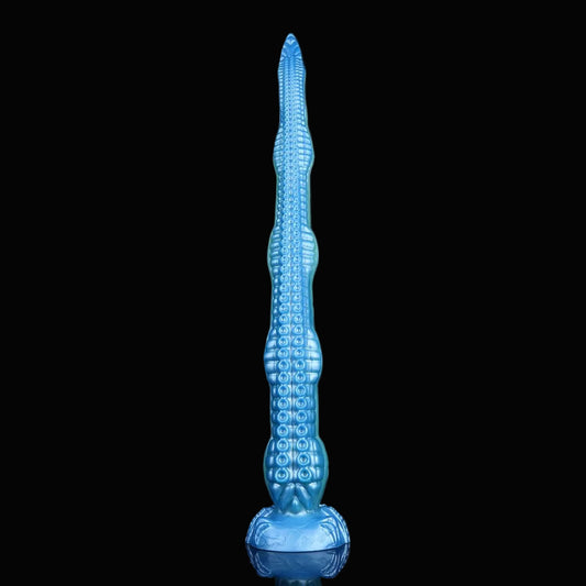 Octopus King tentacle dildo -- Deep Blue colourway -- platinum silicone -- Dragon Dildo®