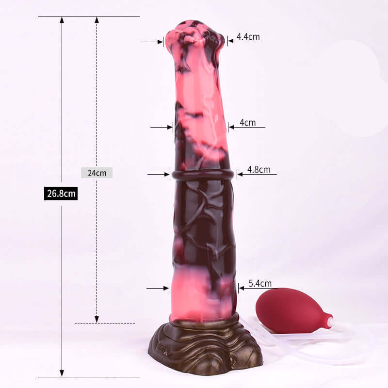 Dragon Dildo® | Horse Dildo - Count Fleet Ejaculating Colour: Brown & Pink