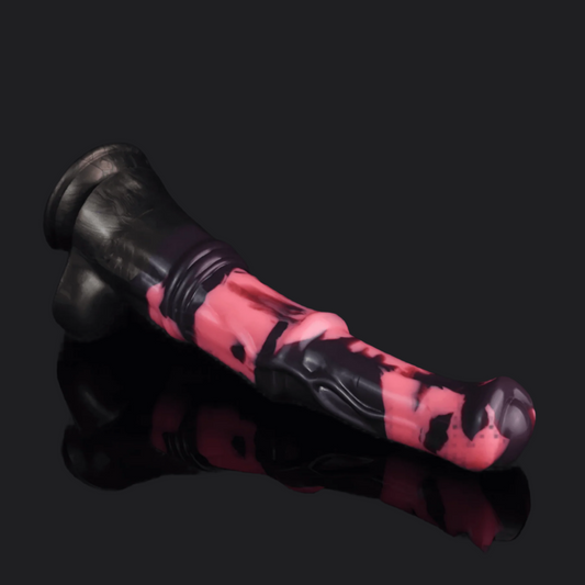 Lost In The Fog horse dildo -- Neapolitan colourway -- platinum silicone -- Dragon Dildo®