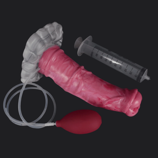 Paso Fino ejaculating horse dildo -- Wraith colourway -- platinum silicone -- Dragon Dildo®