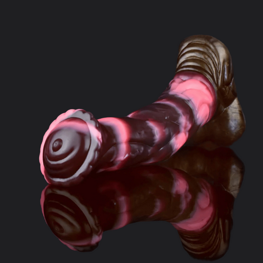 Phar Lap horse dildo -- Neapolitan colourway -- platinum silicone -- Dragon Dildo®