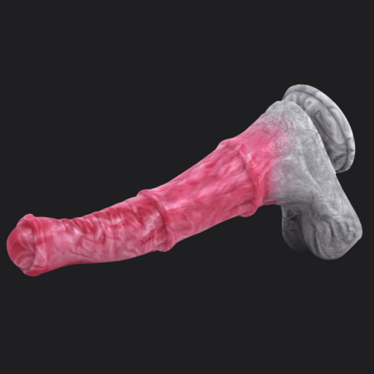 Churchill horse dildo -- Wraith colourway -- platinum silicone -- Dragon Dildo®