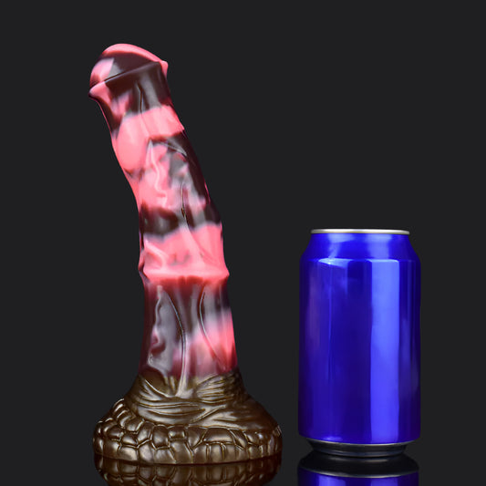 Spectacular Bid horse dildo -- Neapolitan colourway -- platinum silicone -- Dragon Dildo®