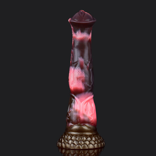 Black Caviar horse dildo -- Neapolitan colourway -- platinum silicone -- Dragon Dildo®