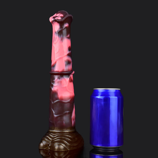 Count Fleet horse dildo -- Neapolitan colourway -- platinum silicone -- Dragon Dildo®