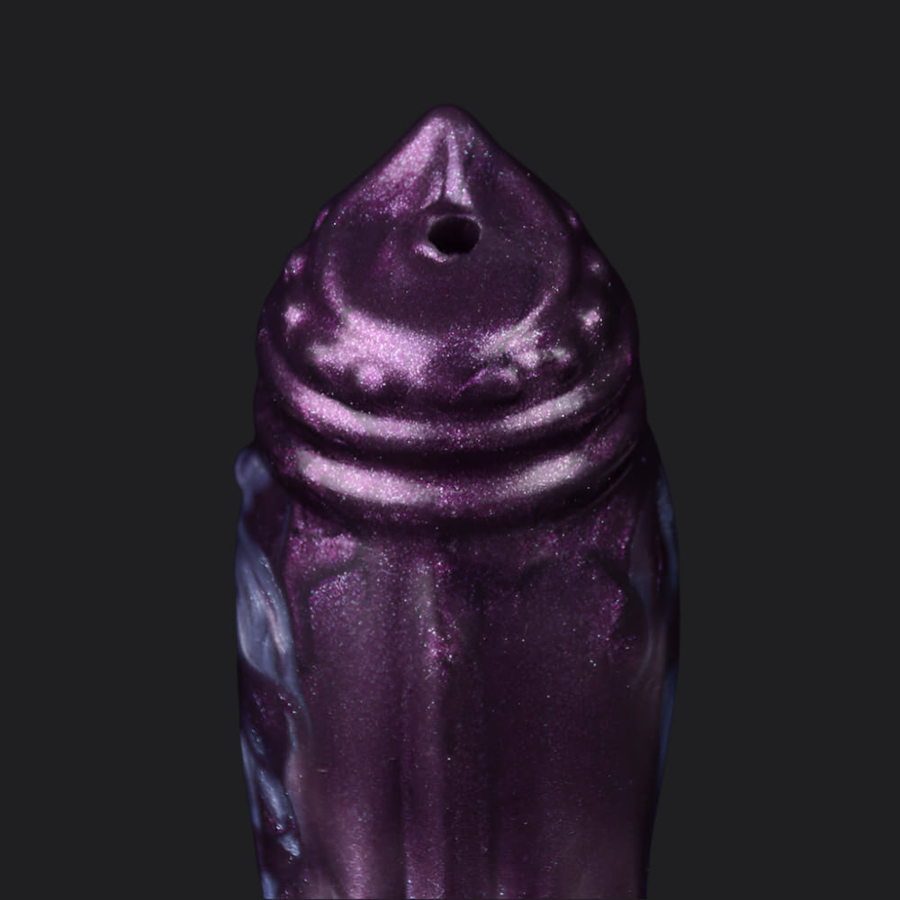 Barbegazi ejaculating dildo -- Dark Ice Monster colourway -- platinum silicone -- Dragon Dildo®