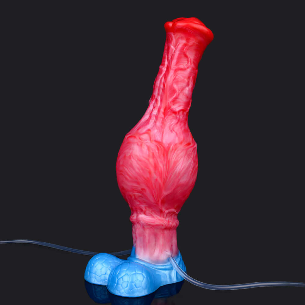 Eclipse ejaculating inflatable dildo -- Frostbite colourway -- platinum silicone -- Dragon Dildo®