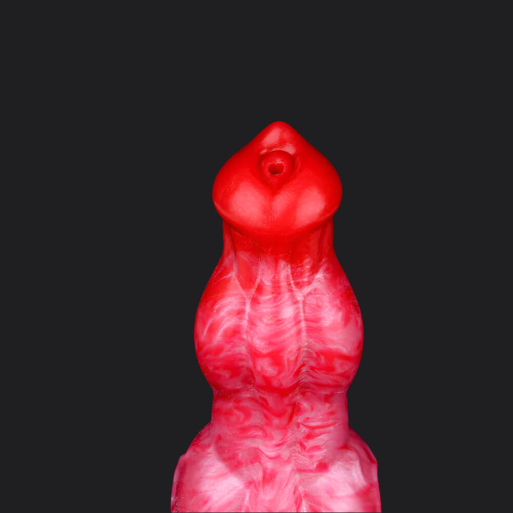 Bunyip ejaculating inflatable dildo medium -- Frostbite colourway -- platinum silicone -- Dragon Dildo®