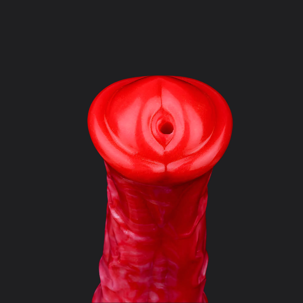 Eclipse ejaculating inflatable dildo -- Frostbite colourway -- platinum silicone -- Dragon Dildo®