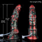 Black Dragon ejaculating dildo - Crimson Chaos colourway - platinum silicone - Dragon Dildo®