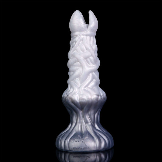 Angrboda ovipositor -- Stormpeak colourway -- platinum silicone -- Dragon Dildo®