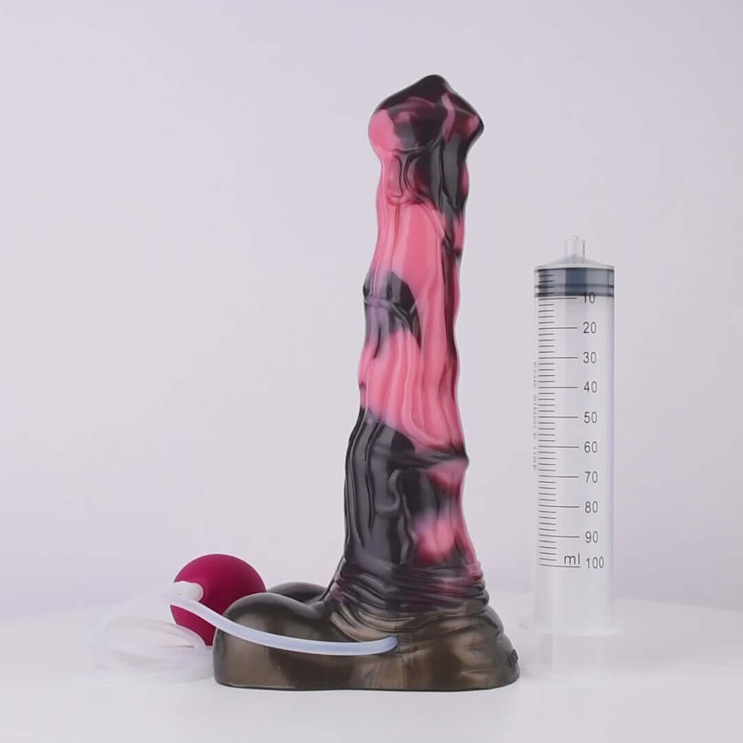 Dragon Dildo® | Horse Dildo - Damascus Ejaculating Colour: Brown & Pink