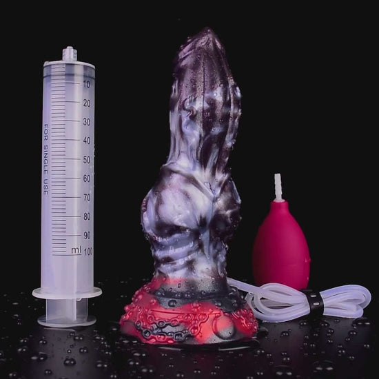 Dragon Dildo® | Dark Ice Monster Ejaculating Dildo - Barbegazi Colour: Dark Ice Monster