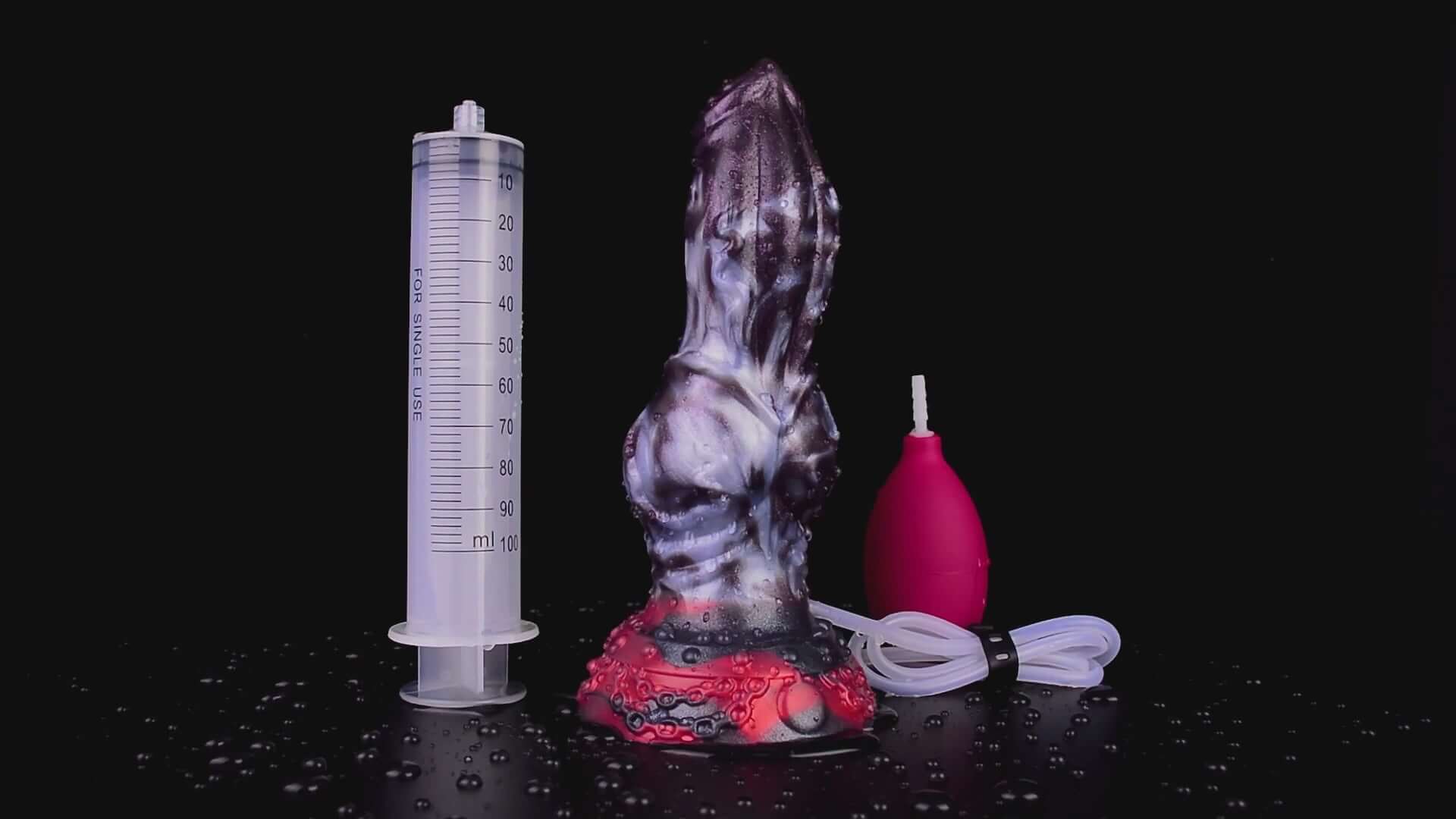Dragon Dildo® | Dark Ice Monster Ejaculating Dildo - Barbegazi Colour: Dark Ice Monster