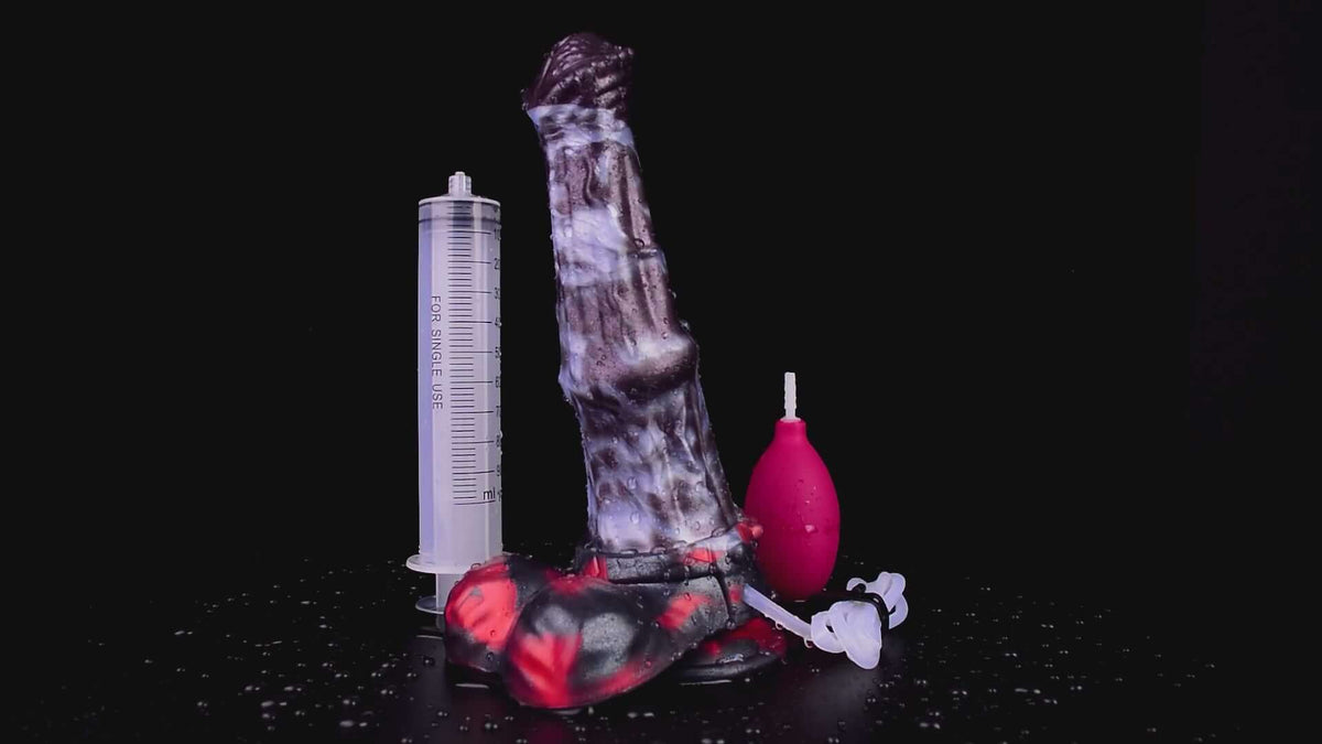 Dragon Dildo® | Dark Ice Monster Ejaculating Dildo - Nykur Colour: Dark Ice Monster