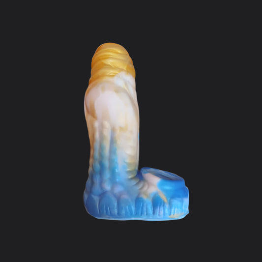 Erek-Hus Dragon Cum Thru Penis Sleeve - Yellow & Blue - Dragon Dildo UK