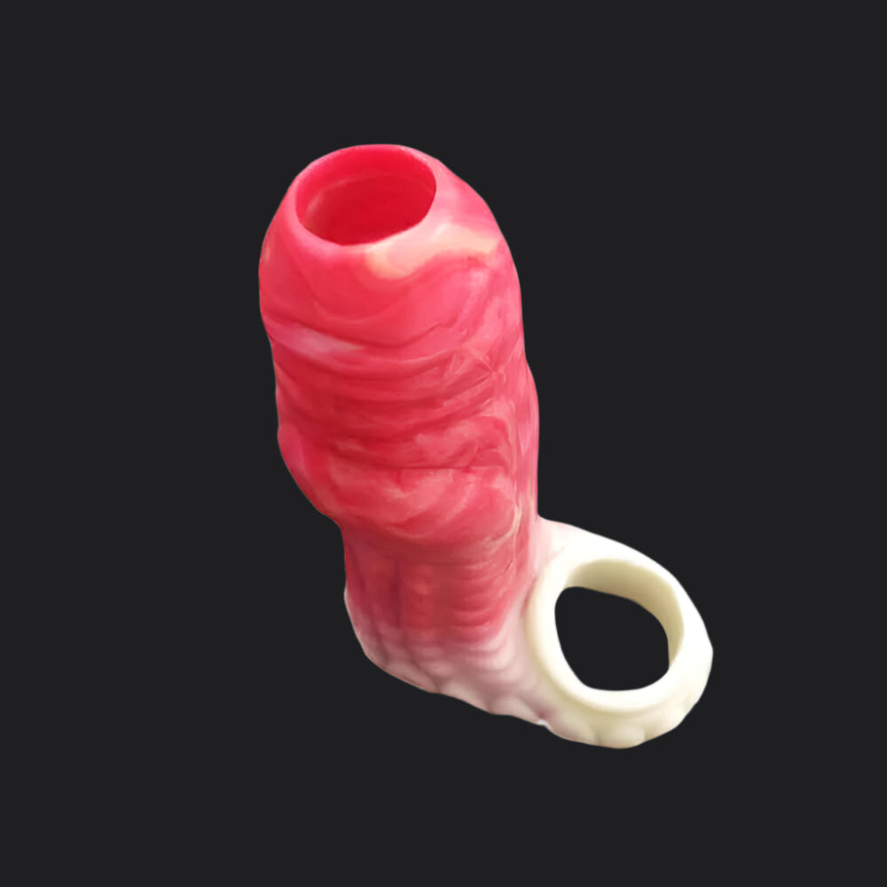 Erek-Hus Dragon Cum Thru Penis Sleeve - Red - Dragon Dildo UK