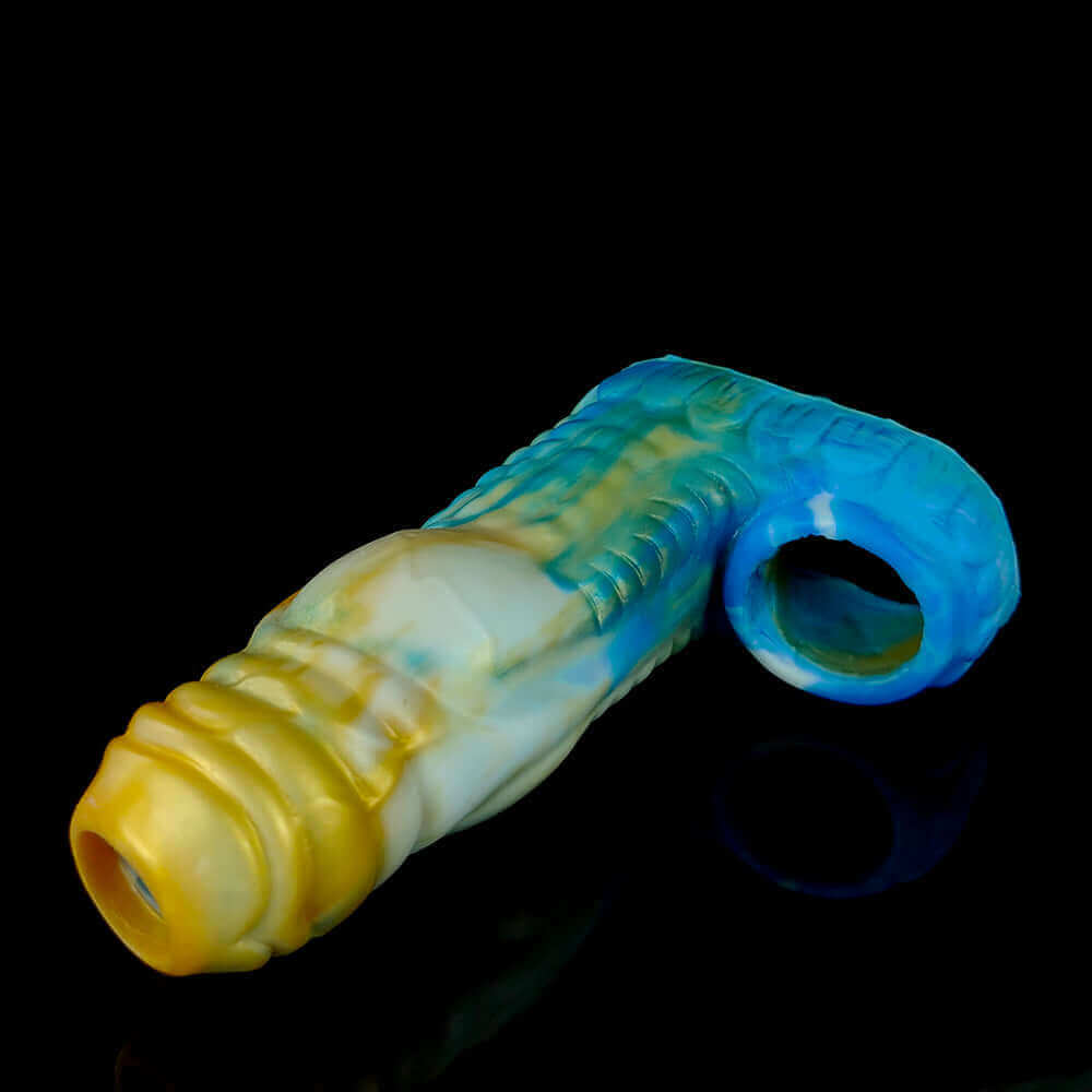 Cum Thru Dragon Slayer Penis Sleeve - Yellow & Blue